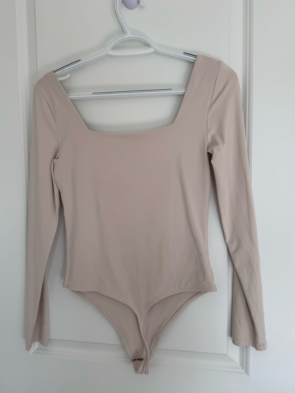 Aritzia Contour Square-Neck Long Sleeve Bodysuit — Taupe - Picture 3 of 4